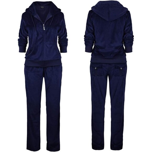 Soft and Stretchy Velour Women’s Tracksuit Set - Ideal for Workout or Lounging - Picture 4 of 4